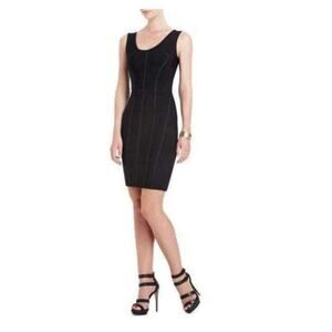 BCBGMAXAZRIA Bodycon Dress Women Size Small Black Sleeveless LBD Revenge Party